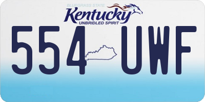 KY license plate 554UWF