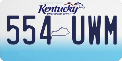 KY license plate 554UWM