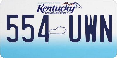 KY license plate 554UWN