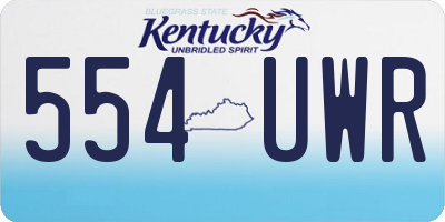 KY license plate 554UWR