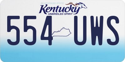 KY license plate 554UWS