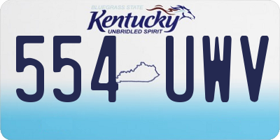 KY license plate 554UWV