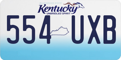 KY license plate 554UXB