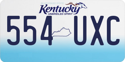 KY license plate 554UXC