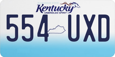 KY license plate 554UXD