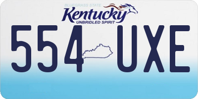 KY license plate 554UXE