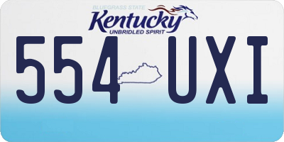 KY license plate 554UXI