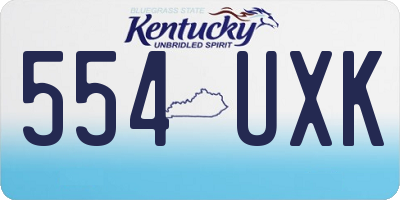KY license plate 554UXK