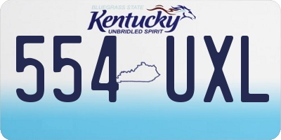 KY license plate 554UXL