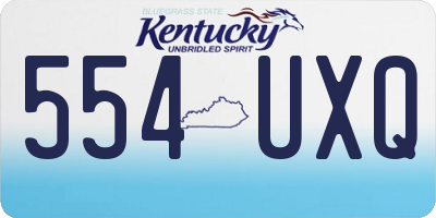 KY license plate 554UXQ
