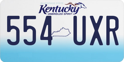 KY license plate 554UXR