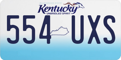KY license plate 554UXS