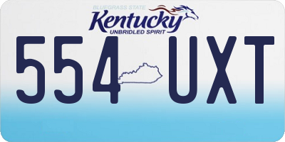 KY license plate 554UXT