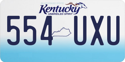 KY license plate 554UXU