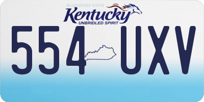 KY license plate 554UXV