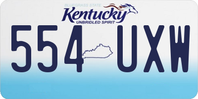 KY license plate 554UXW