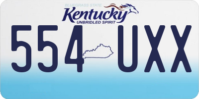 KY license plate 554UXX