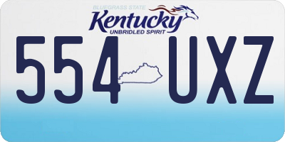 KY license plate 554UXZ