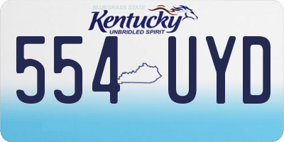 KY license plate 554UYD