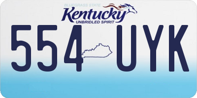 KY license plate 554UYK