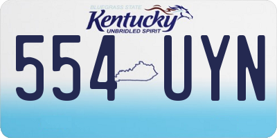 KY license plate 554UYN