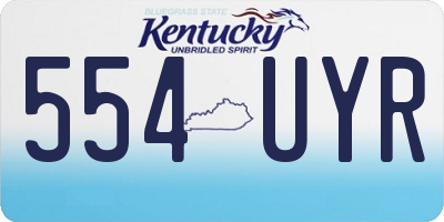 KY license plate 554UYR