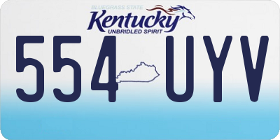 KY license plate 554UYV