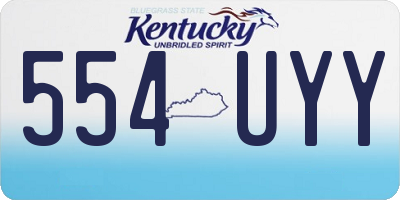 KY license plate 554UYY