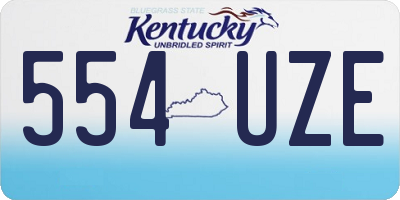 KY license plate 554UZE