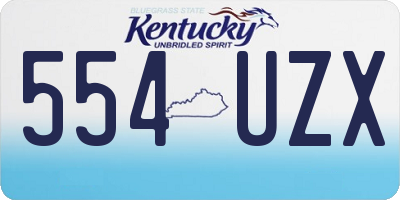 KY license plate 554UZX