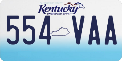 KY license plate 554VAA