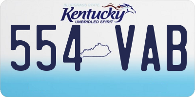 KY license plate 554VAB