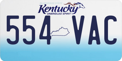 KY license plate 554VAC