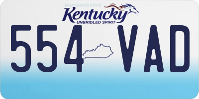 KY license plate 554VAD