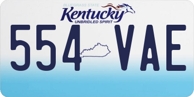 KY license plate 554VAE