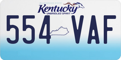 KY license plate 554VAF