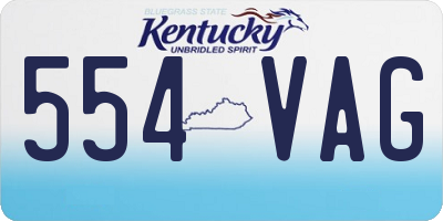 KY license plate 554VAG