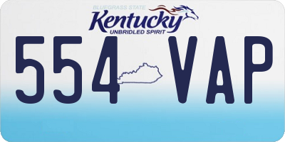 KY license plate 554VAP