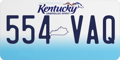 KY license plate 554VAQ