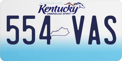 KY license plate 554VAS