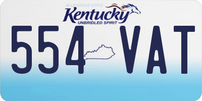 KY license plate 554VAT