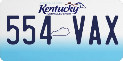 KY license plate 554VAX