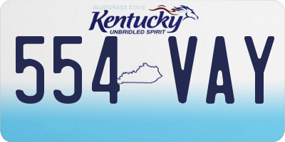KY license plate 554VAY