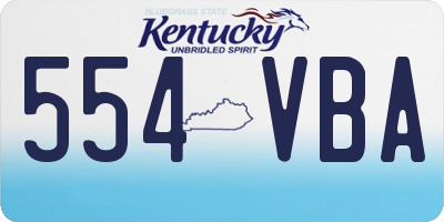 KY license plate 554VBA
