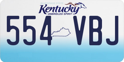 KY license plate 554VBJ