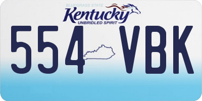 KY license plate 554VBK