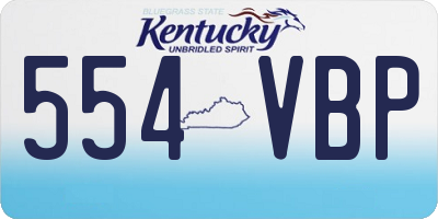 KY license plate 554VBP