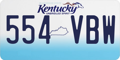 KY license plate 554VBW