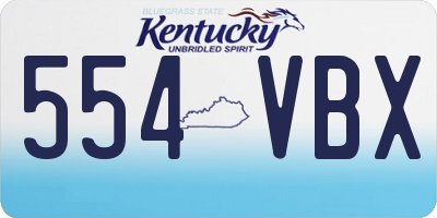 KY license plate 554VBX