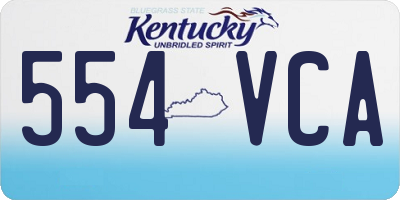 KY license plate 554VCA